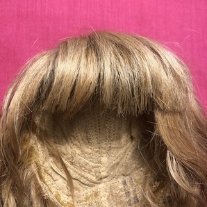 貴重◎アンティークビスクドール用 フランス製人毛ウィッグ 34㎝ 100％人毛 ナチュラルなブラウン ドール用 Antique Bisque Doll Wigの画像4