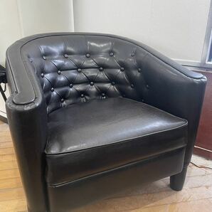 英国 イギリス チェア ブリティッシュ チェスターフィールドソファ アンティーク ヴィンテージ 1人掛け ブラック Black 黒 椅子の画像1