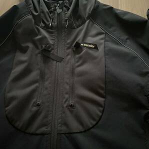アンドワンダー トレックジャケット 撥水 and wander trek jacket Black AW91-FT011-BK 黒 サイズ3の画像7
