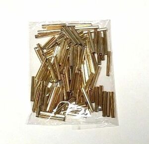 【新品】アクセサリーパーツ 金属直管パイプ ゴールド100本