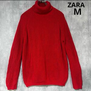 ザラ　ZARA ニット　赤　タートルネック　M