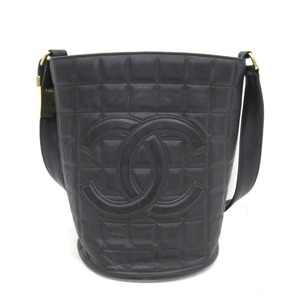 KR224522 シャネル ショルダーバッグ チョコバー バケツ ラムスキン ブラック レディース CHANEL 中古