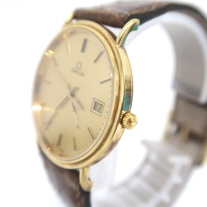 IT320352 オメガ 腕時計 デビル De Ville ゴールド文字盤 18K クオーツ 革ベルト メンズ OMEGA 中古の画像2