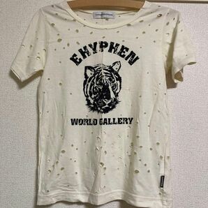 訳アリ　E HYPHEN 穴あき　タイガーTシャツ