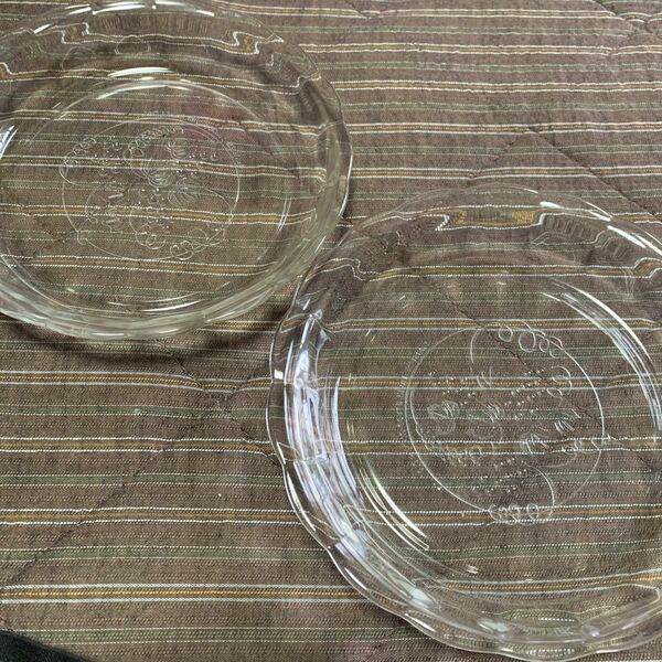未使用　パイレックス中皿　2枚セット　ぶどう柄　 PYREX 耐熱ガラス　イワキ