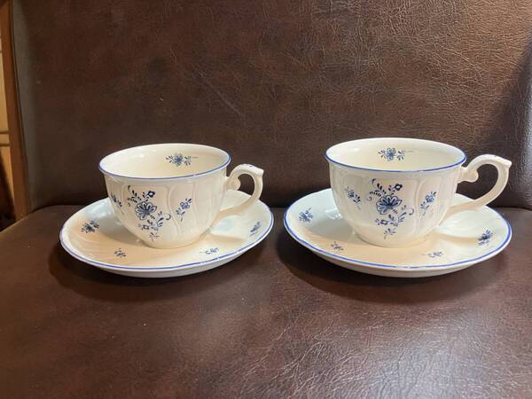 ◎希少 D366ab NORITAKEノリタケ・2客セット カップ&ソーサー コンテンポラリー ボーンチャイナ コレクション(同梱OK)