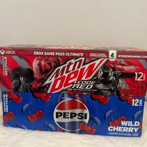 日本未発売 ソーダPepsi Cheryry12缶＆MountainDew12缶