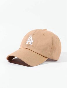 LA ロゴ ドジャース MLB キャップ キャメル　ベージュ　男女兼用 帽子