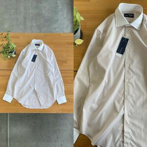 新品タグ付 Maker's shirt KAMAKURA 鎌倉メーカーズシャツ 225 Libbrty 定価6490円 チェック柄ワイドシャツ 綿100% ベージュ白色系 40-84