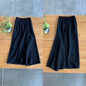 . rain Sensounicojiusenso Uni ko branch pattern deformation wool skirt pants waist rubber easy long bottoms piece .. black black color series 40