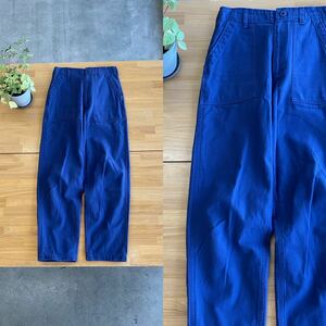 THE SHINZONE シンゾーン BAKER PANTS ベイカーパンツ ハイウエストコットンボトムス ブルー青色系　32 綿100% テーパード ワークパンツ