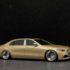 TSMモデル 1/64 Mercedes-Maybach S 680 Champagne Metallic LHD 改 深リム MINI GTの画像4