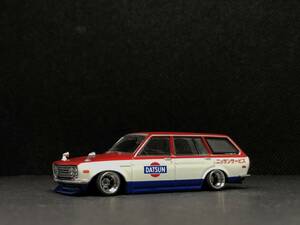 ターマックワークス 1/64 Datsun Bluebird 510 Wagon Service Car 改 深リム 箱スカ ハヤシ