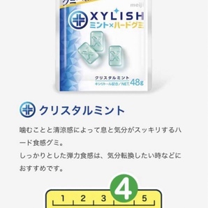 特価★明治 キシリッシュ クリスタルミント味48g ×10袋セット 息と気分がスッキリするハード食感グミ虫歯予防のキシリトール配合 送料込の画像4