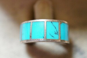 116 天然ターコイズ トルコ石 リング 指輪 ヴィンテージ アクセサリー 925刻印 アンティーク 天然石 色石 宝石 カラーストーン 装飾品