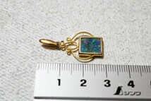 352 モザイクオパール ペンダント ネックレス ヴィンテージ アクセサリー SILVER刻印 opal カラーストーン 宝石 色石 アンティーク_画像5