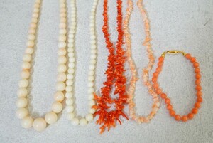 B687ps.@.. necklace Vintage accessory large amount set together . summarize set sale pendant coral coral SILVER contains 