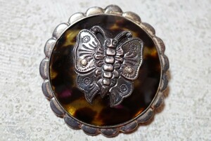 197 2 ps tortoise shell tortoise shell pendant brooch necklace Vintage accessory SILVER 925 stamp antique .... ornament 