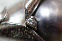 1472 黒蝶真珠 天然ダイヤモンド 黒真珠 ペンダント ネックレス ヴィンテージ アクセサリー SILVER刻印 アンティーク 本真珠 パール 装飾品_画像2