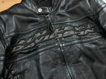 Harley Davidson RIDING GERR シングル ライダース ジャケット ハーレーダビッドソン 革ジャン 黒 ブラック size S_画像3