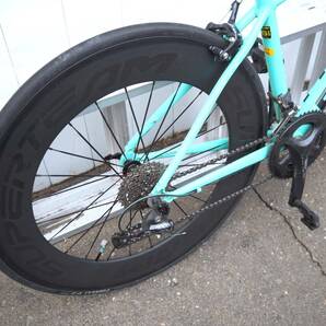 ◆BIANCHI（ビアンキ） VIA NIRONE7 885 Superteam カーボンホイール チェレステカラー 46cm ロードバイク◆の画像7