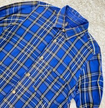 【スカル刺繍★】Sサイズ mastermind 長袖チェックシャツ/青◆マスターマインド (3)_画像5