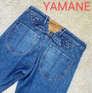 【ラメ耳★】31×36 YAMANE/EVISU シンチバック付きセルビッチデニムパンツ◆裏地家紋柄☆ヤマネ エヴィス (4)