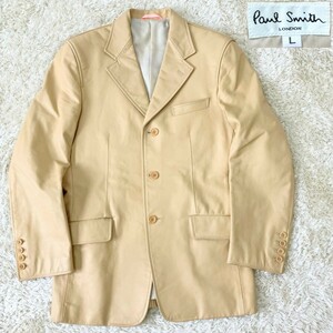 【牛革★】Lサイズ 美品 Paul Smith カウレザーテーラードジャケット/ベージュ◆ポールスミス (3)