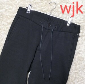 【超美品★極厚ヘビージャージー】Lサイズ wjk 裾ジップイージースウェットパンツ/黒◆ririジッパー☆ダブルジェイケイ (3153)