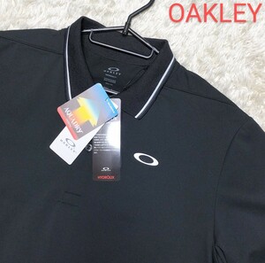 【未使用★大きいサイズXL】OAKLEY 吸汗速乾 半袖ポロシャツ/黒◆2022春夏モデル☆オークリー (13152)