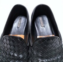 【良品★】サイズ25.5cm程度 BOTTEGA VENETA レザースリッポン/黒◆イントレチャート☆ボッテガヴェネタ (4)_画像10