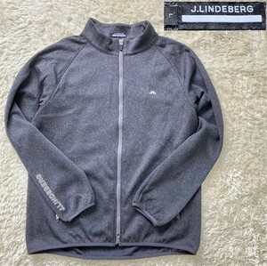 [ beautiful goods *]L size J.LINDBERG lining . manner material knitted blouson / jacket * gray * J Lindberg (4)