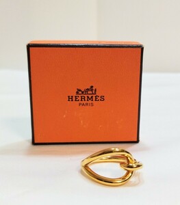 ★【HERMES】エルメス スカーフリング ジャンボ　ゴールドカラー　スカーフ留め 箱付き　005JLHJU20