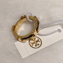 正規　新品　TB037-01 Tory Burch トリーバーチ　セリフT エナメル スタッカブル リング ブラック　US6 日本サイズ12号_画像8