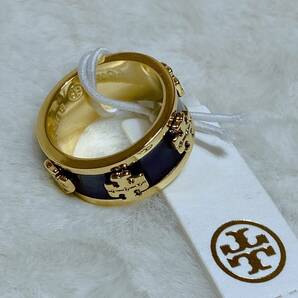 新品 TB037-13 Tory Burch トリーバーチ 定番 ロゴ リング ブラック エナメル 指輪 US7 日本サイズ約14号 の画像8