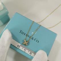 送料無料　ティファニー　クロスステッチ　ダイヤモンドネックレス　k18　ゴールド　ペンダント　TIFFANY&Co._画像9