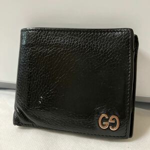 GUCCI グッチ 二つ折り財布 ウォレット レザー GGロゴ 小銭入れあり シリアルあり