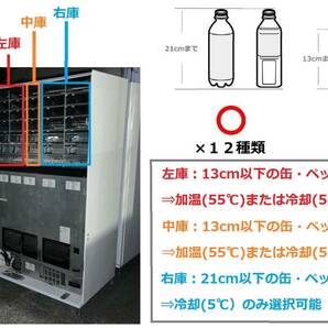 ５年動作保証 初めてでも操作可能 輸送から耐震固定まで対応 新千円札対応可能 整備済み 再生済み 飲料自動販売機 30種類(セレクション) の画像4