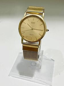 ジャンク(動作未確認)SEIKO Dolce QZ セイコー ドルチェ クォーツ 14K BASE ST.STEEL 7731-7000 ゴールド文字盤 総重量42.80グラム