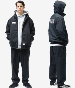 BLACK M 19AW WTAPS TUCK 01 / TROUSERS. POLY. TWILL