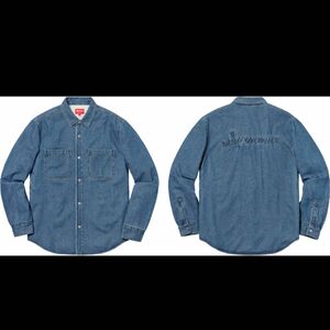 Blue L 18AW Supreme Sherpa Lined Denim Shirt