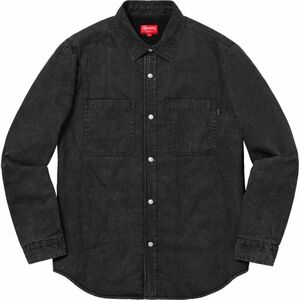 Black L 18AW Supreme Sherpa Lined Denim Shirt