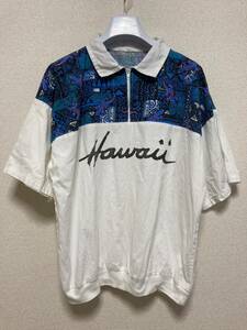 80's USAヴィンテージ Aloha Hawaiian Fashions ハーフジップハワイアンシャツ 半袖シャツ プルオーバー ハワイ製 TALON