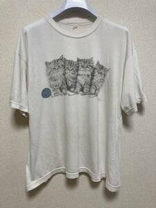 USA古着 半袖 Tシャツ プリントTシャツ 猫 Cat Tee 子猫 白 ホワイト ITATI