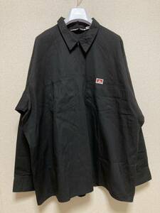 90's USAヴィンテージ BEN DAVIS ベンデイビス ハーフジップ プルオーバー ワークジャケット ワークシャツ 長袖シャツ USA製 3XL黒 