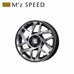 M'z SPEED J.CARAT 17×6.5J PCD100 4H +48 ガラスブラック/ポリッシュ 17インチ 鋳造1ピースアルミホイール 1本