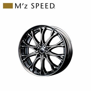 M'z SPEED JJ Chromo 19×9.0J PCD100 5H +35 ブラック/ポリッシュ 19インチ 鋳造2ピースアルミホイール 1本 フルリバース