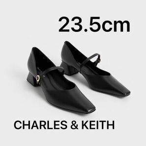 CHARLES & KEITH テーパード スクエアトゥメリージェーン 23.5cm パンプス レザー