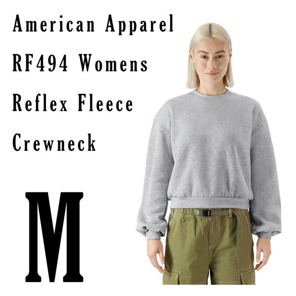 新商品　アメリカンアパレル　ヘザーグレー　M　レディース　スウェット　トレーナー　ReFlex Fleece Crewneck Sweatshirt AmericanApparel