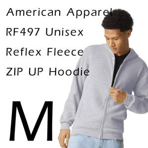 新商品　アメリカンアパレル　ヘザーグレー　M　スウェット　ジップパーカー　フーディ　ReFlex Fleece Full-Zip Hoodie AmericanApparel 